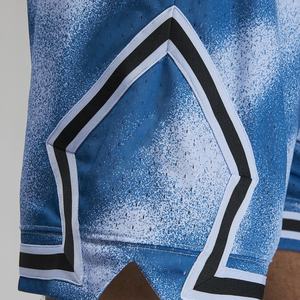 Shorts de basket-ball en maille bleu dégradé personnalisés avec des panneaux latéraux en forme d'étoile et un cordon noir pour hommes, pour la salle de sport ou le streetwear - Product Image 5