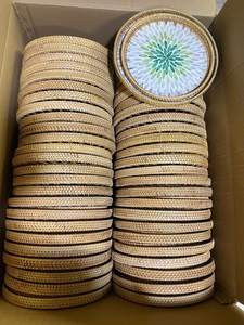 Plateau en rotin fabriqué à la main: cadeau d'artisan, présentoir de luxe, service de thé élégant, pièce de décoration-BLEU LOTUS VIETNAM - Product Image 6