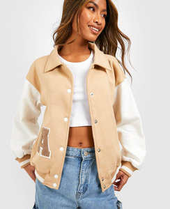 แจ็กเก็ตขนสัตว์สำหรับผู้หญิงไซส์ XL ผ้าฝ้ายกันลมระบายอากาศได้ดีสีพื้นสำหรับฤดูใบไม้ร่วงและฤดูหนาว - Product Image 4