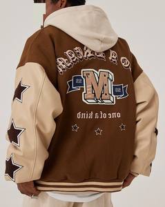 Vente en gros Service OEM Logo personnalisé Hiver Vintage School College Vestes pour hommes Manteau coton chaud Letterman Varsity Vestes - Product Image 4