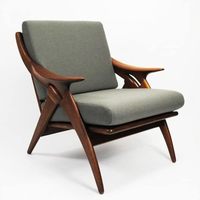 Fauteuil lounge moderne, structure en teck massif, coussin en tissu et mousse, mobilier de salon de haute qualité, utilisation hôtelière, respectueux de l'environnement