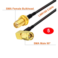 Cable LMR100 SMA/RP-SMA Macho a Hembra, Conector de 50 Ohmios, Cable Coaxial LMR-100 RF, Extensión de Antena WIFI