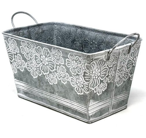 Ensemble de trois jardinières en métal galvanisé pour sol et balcon, jardinières en métal galvanisé, articles de jardinage - Product Image 3