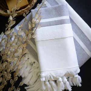 100% coton turc éponge écologique rayé diamant Peshkir essuie-mains séchage rapide sans sable luxe personnalisé douceur absorbant - Product Image 3