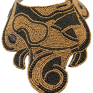 Ensemble de collier de mariage bohème vintage avec broderie, perles de verre faites à la main, bijoux Z F Craft Impex - Product Image 1