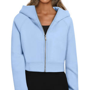 Sweat-shirts décontractés de haute performance, style streetwear, épaules tombantes, respirants, écologiques, en tricot, sweat-shirts courts pour femmes - Product Image 1