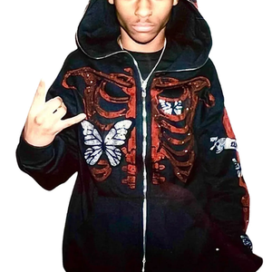 เสื้อฮู้ดดี้ผ้าฟลีซคอตตอน 100% สำหรับฤดูหนาว คุณภาพดีที่สุด ปักลายตามสั่ง ซิปยาวเต็มตัว เทคนิค Stonewashed พิมพ์ลายพัฟ ขายส่ง - Product Image 6