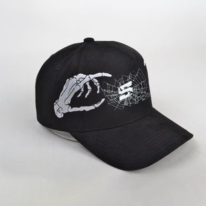 Gorra deportiva de fabricante con logotipo bordado gorra Gorras gamuza 5 paneles gorra de béisbol negra personalizada - Product Image 5