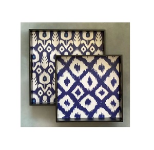 โต๊ะตกแต่งอาหารไม้หรูหราถาดเสิร์ฟจานแผ่นทําจากถาดไม้มะม่วงพร้อมที่จับชุบเงินในราคาที่ดีที่สุด - Product Image 3