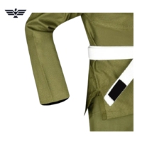Uniforme de Judo Verde Oliva para Adultos, Unisex, Algodón/Poliéster, Corte Regular, Transpirable, Ligero, 220g, Conjunto de Ropa para Artes Marciales