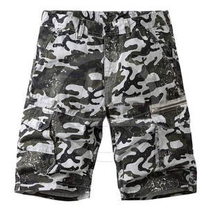 Pantalones cortos de carga de algodón con cintura ajustable y bolsillos laterales Pantalones cortos de carga al aire libre para hombres - Product Image 1