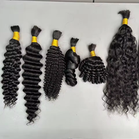 Cheveux humains vierges non traités en vrac, style ondulé et bouclé effet mouillé, pour tresses, boucles crépues, modèle Body Wave