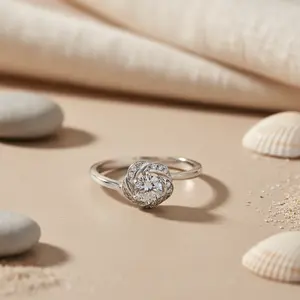 Anillo de Plata con Diamantes para Mujer, Ideal para Compromiso, Idea de Regalo Perfecta - Product Image 2