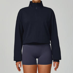 Sudadera con capucha con cremallera A/W para mujer, sudadera informal térmica a prueba de viento de ajuste relajado para correr y entrenar - Product Image 3