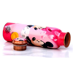 Botella de agua de cobre puro impresa Botella de agua a prueba de fugas de calidad premium para niños. - Product Image 3