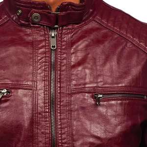 Manteau en cuir de moto en détresse de haute qualité, veste en cuir de vachette véritable pour hommes - Product Image 6