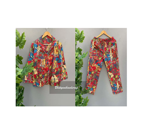 Hermoso Conjunto de pijama de algodón suave para mujer, traje de noche largo, ropa de dormir cómoda para verano y primavera, conjunto de PJ - Product Image 6