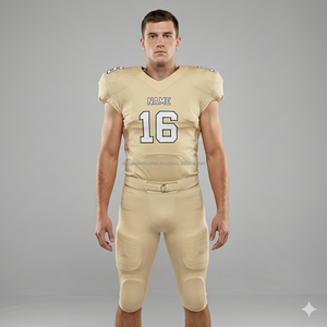 Uniformes de Fútbol Americano Cortos Transpirables Personalizados de Alta Calidad, Poliéster Grueso, Números Bordados, Diseño Sublimado - Product Image 4