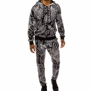 ชุดวอร์มลำลองสำหรับผู้ชายชุดวิ่งสองชิ้นชุดวอร์มแนวสตรีทสำหรับผู้ชายดีไซน์ตามความต้องการของลูกค้า - Product Image 3