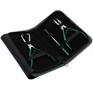 Pince d'extension de cheveux avec logo personnalisé Micro anneaux avec boucle Aiguilles et pinces Kit d'outils d'extension de cheveux professionnel - Product Image 1