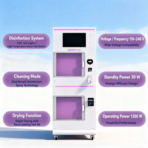 Máquina de Lavado de Cascos Eléctrica de Doble Cabina 1300W con Desinfección por Vapor UVC y Esterilización del 99.9% <span class=keywords><strong>para</strong></span> Venta Comercial de Autoservicio - Product Image 3