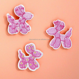 แพทช์รูปสุนัขบอลลูนสีชมพูน่ารักสำหรับติดเสื้อผ้า - Product Image 1