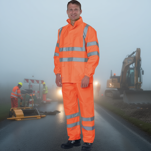 High Visibility <b>Orange</b> M Size Rain Jacket Promotional <b>Polo</b> Shirts - Product Image 3