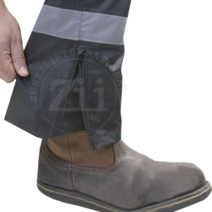 Pantalon de travail en molleton de coton jaune de sécurité, conforme à la norme ANSI Classe 1, EN ISO 20471 Classe 2, résistant aux déchirures, multi-poches, réfléchissant à LED - Product Image 4