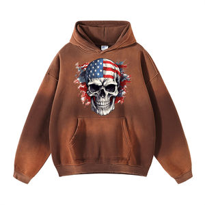 Sudadera con capucha de Terry francés de alta calidad para hombre, sudaderas básicas de mezcla de algodón con estampado bordado personalizado - Product Image 2