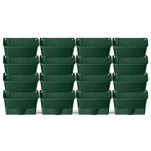 Sistema di irrigazione a goccia <span class=keywords><strong>per</strong></span> fioriere verticali, fioriere in plastica da parete con montaggio a scatto, fori e vassoio <span class=keywords><strong>per</strong></span> piante succulente - Product Image 1