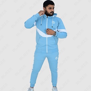 Chándal de dos piezas de diseño personalizado para hombre, sudadera sólida de otoño e invierno, ropa deportiva para correr para ejercicio de adultos - Product Image 2