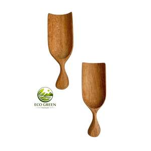 Juego de Cucharas de Madera Natural Sostenible, Diseño Artístico de Hojas, Flores y Colas de Pescado, Cucharas de Madera Biodegradables para Café y Cocina - Product Image 2