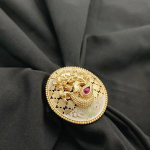 Diseñador de moda hermoso acabado antiguo anillo ajustable en oro pulido anillo de dedo ajustable para mujeres y niñas desgaste de fiesta - Product Image 1