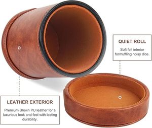 Xúc xắc cup Set PU da và cảm thấy lót yên tĩnh lắc cho yahtzee Farkle Nói Dối xúc xắc trò chơi bao gồm sáu 16mm xúc xắc thường xuyên - Product Image 4