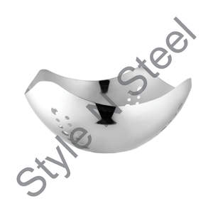 Cuenco de acero inoxidable para frutos secos, tazón de fruta con forma curvada y agujeros cuadrados, diseño único - Product Image 1