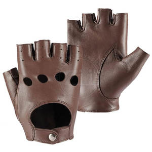 Guantes de conducción sin dedos de invierno con logotipo personalizado Equipo deportivo de cuero de moda para uso diario Estilo liso para escena informal - Product Image 2
