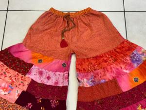 กางเกง Palazo แบบปะสำหรับผู้หญิงกางเกงขายาวทรงหลวมสำหรับผู้หญิงกางเกงขายาวดีไซน์ไม่เหมือนใครสวมใส่สบาย - Product Image 5