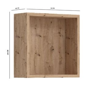 Unità a parete aperta con cassonetti annodati a cubo di quercia per bagno camera da letto di dimensioni 34x34x13 cm confezione da 1 - Product Image 2