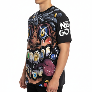 High Quality Eco-Friendly Heavyweight Boxy Oversized Streetwear T-<b>Shirt</b> Custom Screen Print Heavy Cotton Cropped Graphic <b>Men</b> - Product Image 6