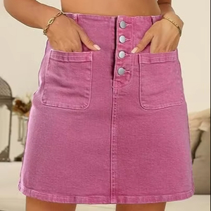 Falda vaquera de alta calidad para mujer, ropa para adultos, superventas, cómoda, precio barato, Falda vaquera transpirable con logotipo/diseños personalizados - Product Image 6