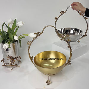 Tazón de Vidrio para Servir Comida, Aperitivos, Cena, para el Hogar, Hotel, Restaurante, Cocina, con Diseño de Rama Dorada, Tazones para Aperitivos - Product Image 5