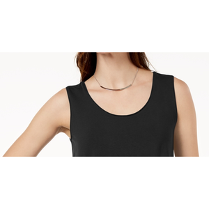 Débardeur court noir décontracté pour femme JM Collection, col rond, taille unique, respirant, sans couture, en tissu tricoté tendance - Product Image 2