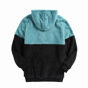 Sudaderas con capucha de Sherpa de dos colores, fabricante personalizado con logotipo personalizado, venta al por mayor - Product Image 2