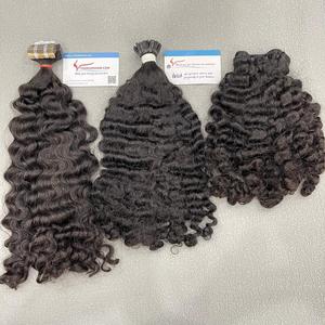 เทปต่อผมแบบชาวเวียดนามสีดำธรรมชาติเนื้อผมหยิกแบบชาวพม่าเนื้อผ้าเป็นลอน - Product Image 1