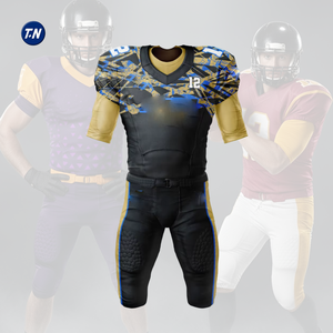 ชุดยูนิฟอร์มอเมริกันฟุตบอลขายส่ง กางเกงขาสั้นพิมพ์ลาย 3 มิติ สำหรับผู้ชาย ผ้าโพลีเอสเตอร์ 100% ชุดทีมแบบกำหนดเอง ชื่อทีม ผู้ใหญ่ ไซส์พลัส - Product Image 5