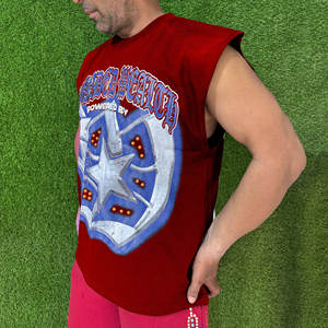 Camiseta sin mangas de talla grande con estampado personalizado para hombre, Camiseta de punto transpirable para gimnasio, entrenamiento, ropa de calle, chaleco sin mangas musculoso - Product Image 3