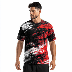 เสื้อยืดออกกำลังกายผู้ชาย แขนสั้น เสื้อยืดกีฬา ผู้ชาย ผ้าโพลีเอสเตอร์ 100% เสื้อยืดออกกำลังกายผู้ชาย - Product Image 4