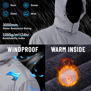 Chaqueta de esquí de ajuste personalizado para invierno, abrigo de nieve impermeable OEM con impresión de logotipo de tela transpirable y opciones de etiqueta privada - Product Image 5