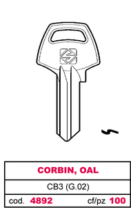 Chiave Asc Cb3 (g.Vac 4) Corbin, Oal - Product Image 1