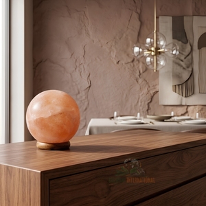 Lampe en sel rose de l'Himalaya en forme de boule, sculptée à la main, sphère de sel rocheux naturel, lumière de nuit décorative pour la décoration de la maison - Product Image 3